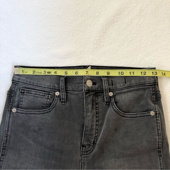 Madewell Stovepipe Grey Gray High Rise Jeans Size 25 Straight Leg Raw Hem - Picture 12 of 15
